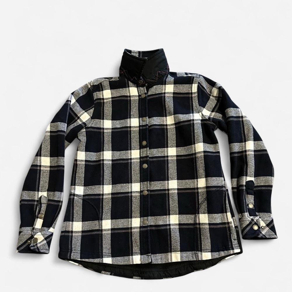 Women’s Orvis Black and White Plaid Shirt with Red Accents, Size S